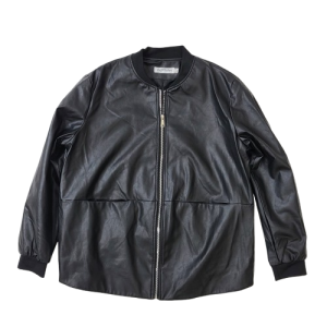 gujifashion 블랙 레더 자켓 (3XL)