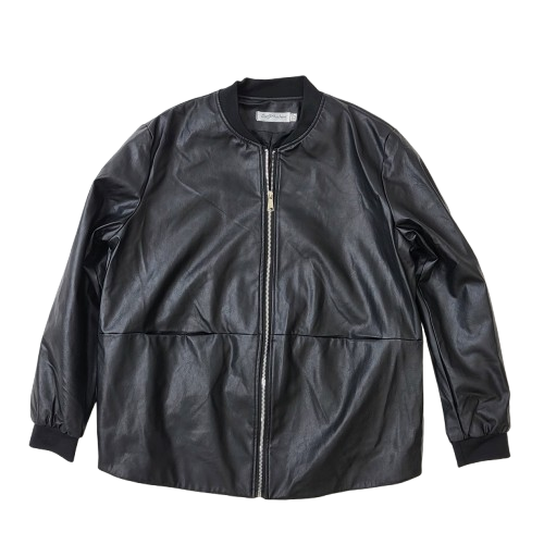 gujifashion 블랙 레더 자켓 (3XL)
