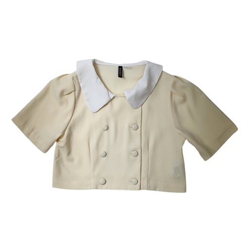 H&M 크롭 카라 블라우스 (S)