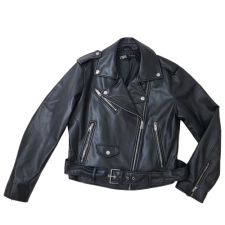 ZARA 블랙 라이더 레더 자켓 (XL)