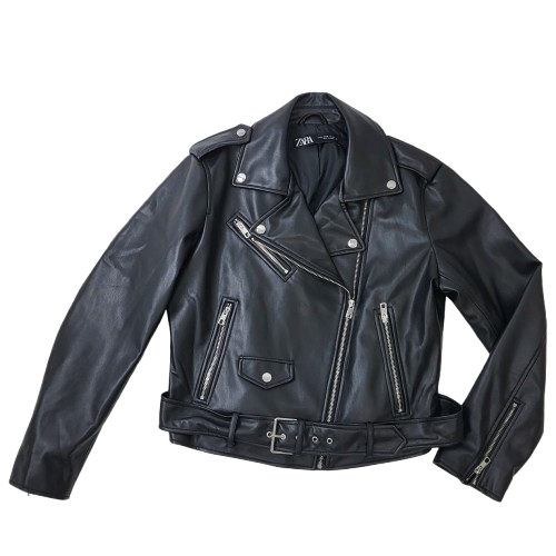 ZARA 블랙 라이더 레더 자켓 (XL)