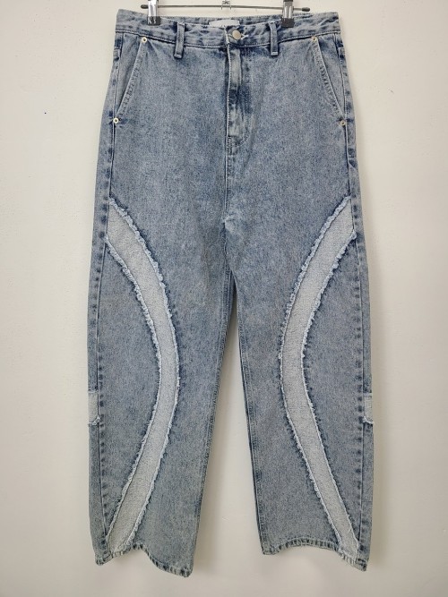 Saint Martin 원단패치 다크연청 데님바지