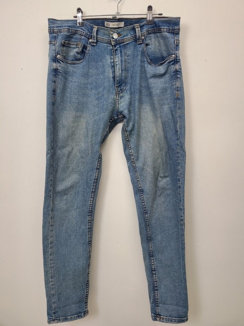 ZARA 인디고 워싱 데님바지